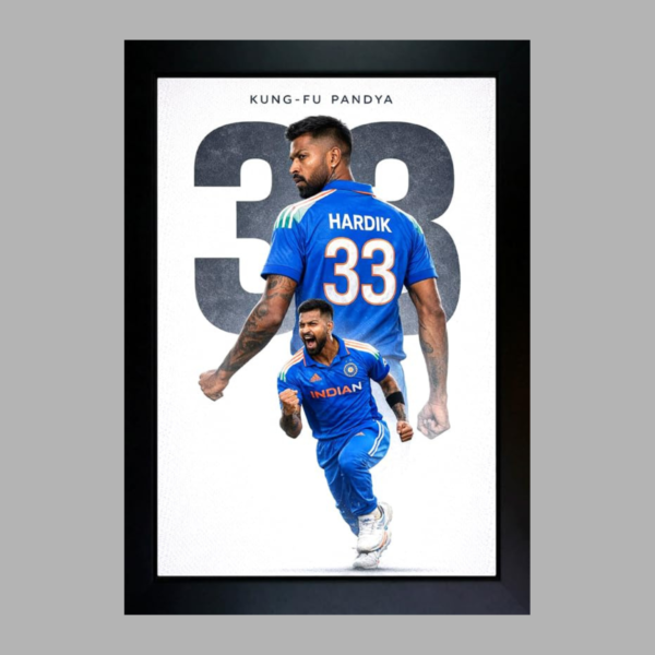 Hardik Pandya | A4 (12 × 8 Inches) Framed Poster